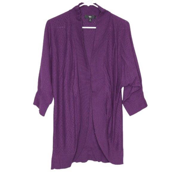 Mossimo Supply Co. Purple Open Front Oversized 3/4 Sleeve Cardigan Sweater - 2 - Picture 1 of 2